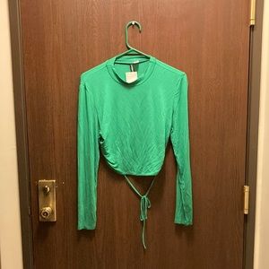 H&M green top L NWT